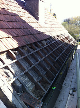 New roof, reclaimed tiles