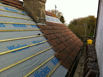 New roof, reclaimed tiles