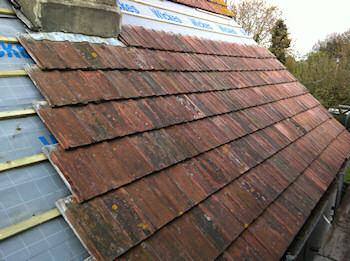 New roof, reclaimed tiles