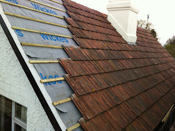 New roof, reclaimed tiles