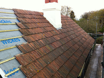 New roof, reclaimed tiles