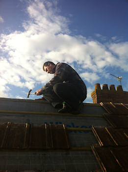 New roof, reclaimed tiles